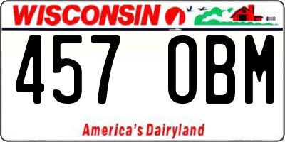 WI license plate 457OBM