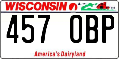 WI license plate 457OBP