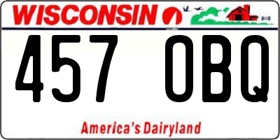 WI license plate 457OBQ