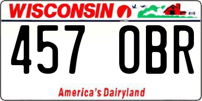 WI license plate 457OBR