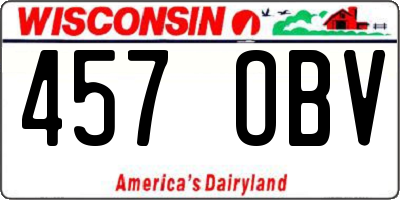 WI license plate 457OBV
