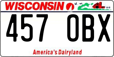 WI license plate 457OBX