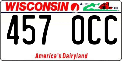 WI license plate 457OCC