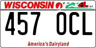 WI license plate 457OCL