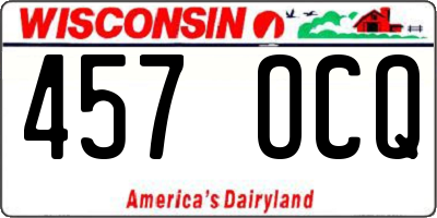 WI license plate 457OCQ