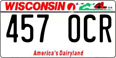 WI license plate 457OCR