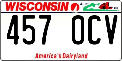 WI license plate 457OCV
