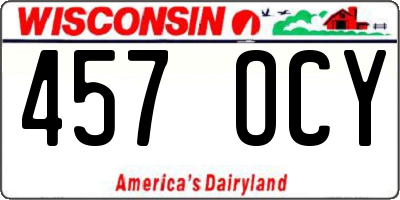 WI license plate 457OCY