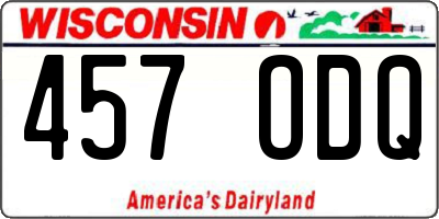 WI license plate 457ODQ