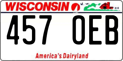 WI license plate 457OEB