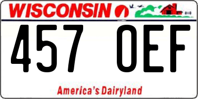 WI license plate 457OEF