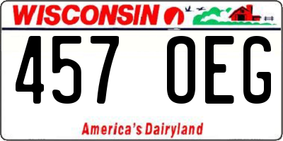 WI license plate 457OEG