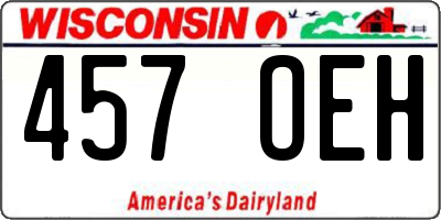 WI license plate 457OEH
