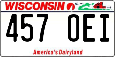 WI license plate 457OEI