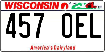 WI license plate 457OEL