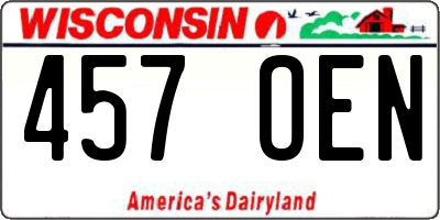 WI license plate 457OEN