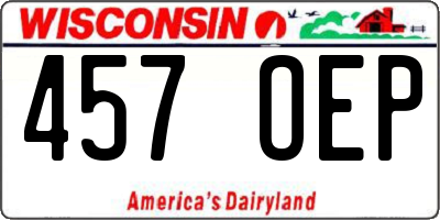 WI license plate 457OEP
