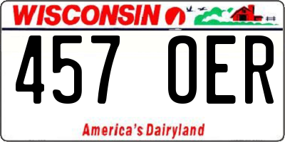 WI license plate 457OER