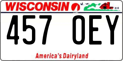 WI license plate 457OEY