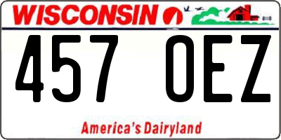 WI license plate 457OEZ