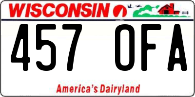 WI license plate 457OFA