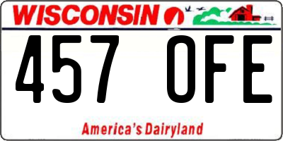 WI license plate 457OFE