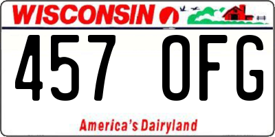 WI license plate 457OFG