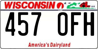 WI license plate 457OFH
