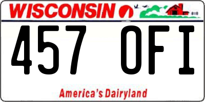 WI license plate 457OFI