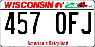 WI license plate 457OFJ