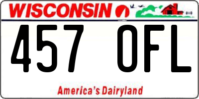 WI license plate 457OFL
