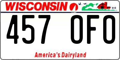 WI license plate 457OFO