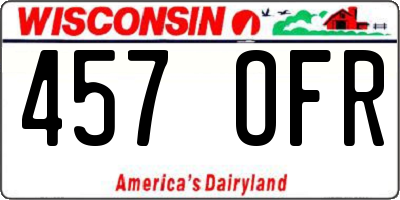 WI license plate 457OFR