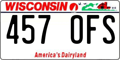WI license plate 457OFS
