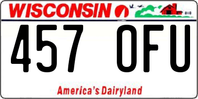 WI license plate 457OFU