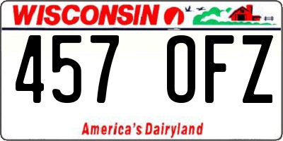 WI license plate 457OFZ