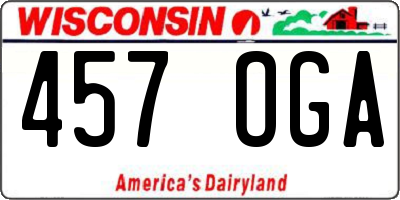 WI license plate 457OGA