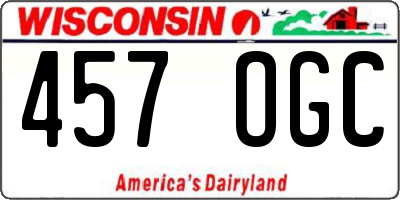 WI license plate 457OGC