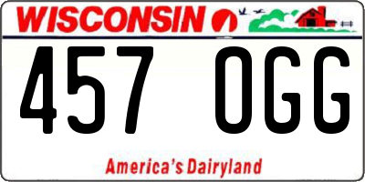 WI license plate 457OGG