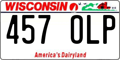 WI license plate 457OLP