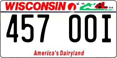 WI license plate 457OOI