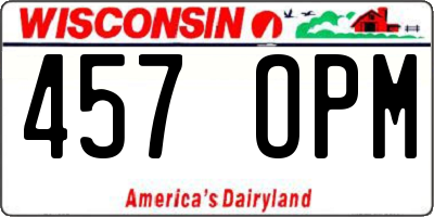WI license plate 457OPM
