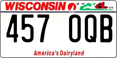 WI license plate 457OQB
