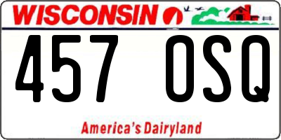 WI license plate 457OSQ