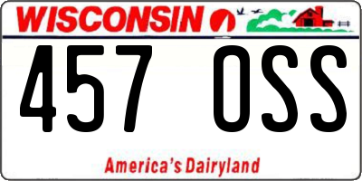 WI license plate 457OSS
