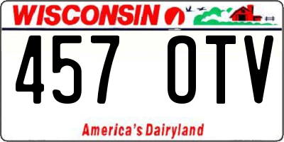 WI license plate 457OTV