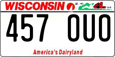 WI license plate 457OUO