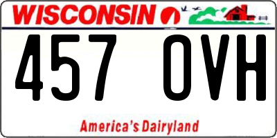 WI license plate 457OVH