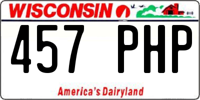 WI license plate 457PHP