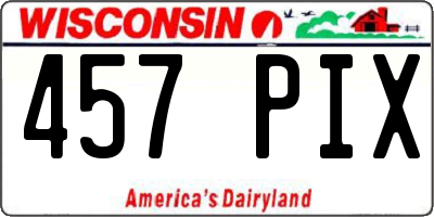 WI license plate 457PIX